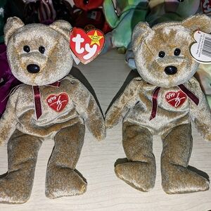 1999 Ty Signature Bear - Rare Double Tag Error, Collectible & Mint Condition